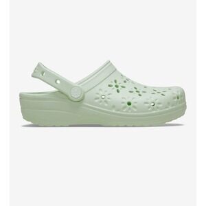 Crocs Classic Floral Cutout Jade Tint Green Women's 8